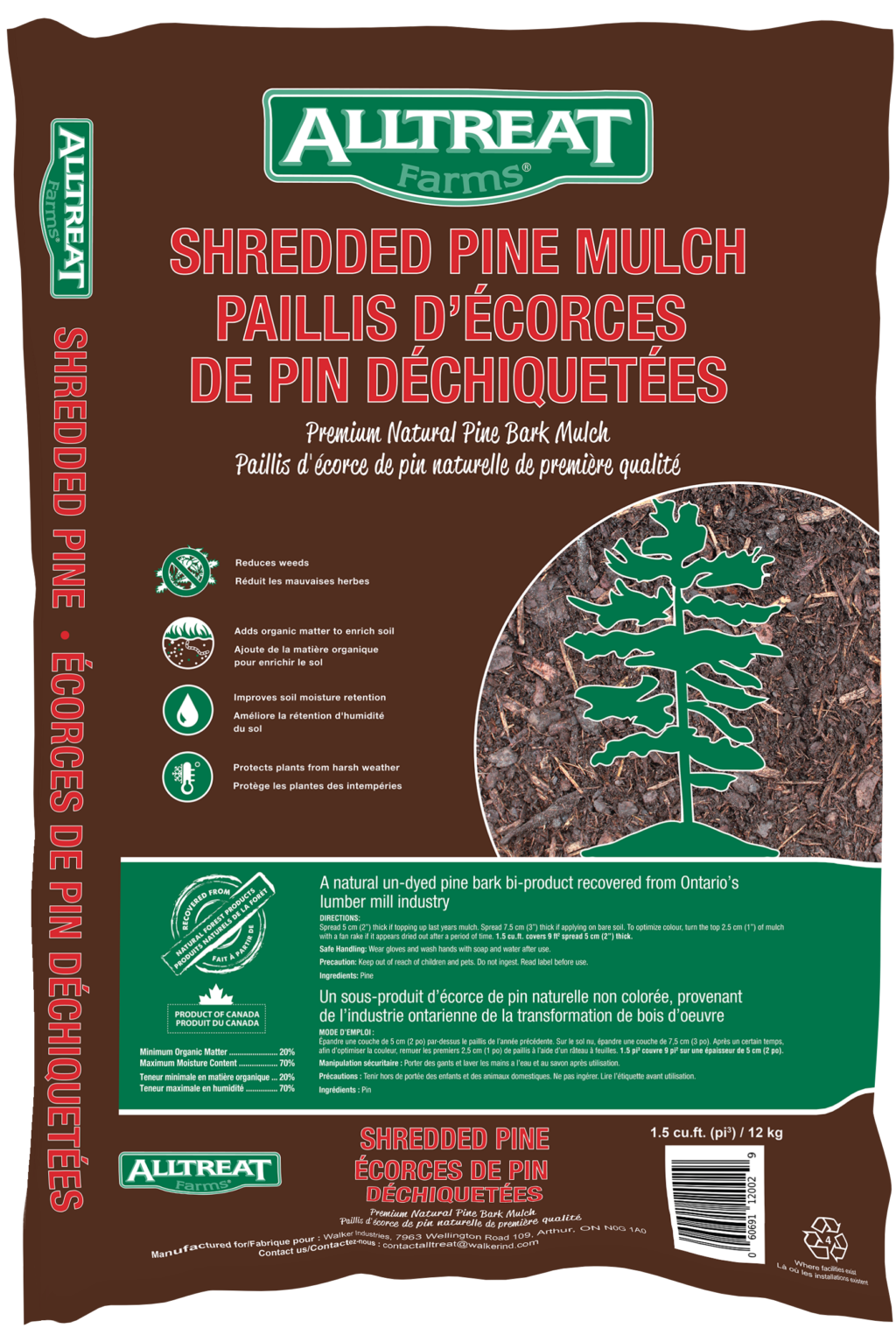 Shredded Pine Mulch 1.5cu.ft/42.47L