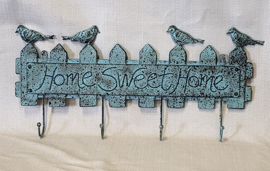 Home Sweet Home Sign with Hooks